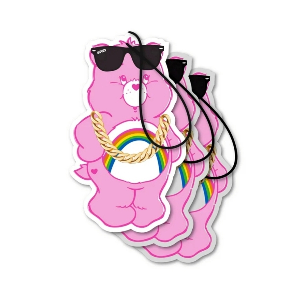New PSD Care Bears Pink Air Fresheners, 3 Pack